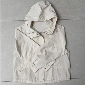 Uniqlo Women's Cream Hooded Raincoat